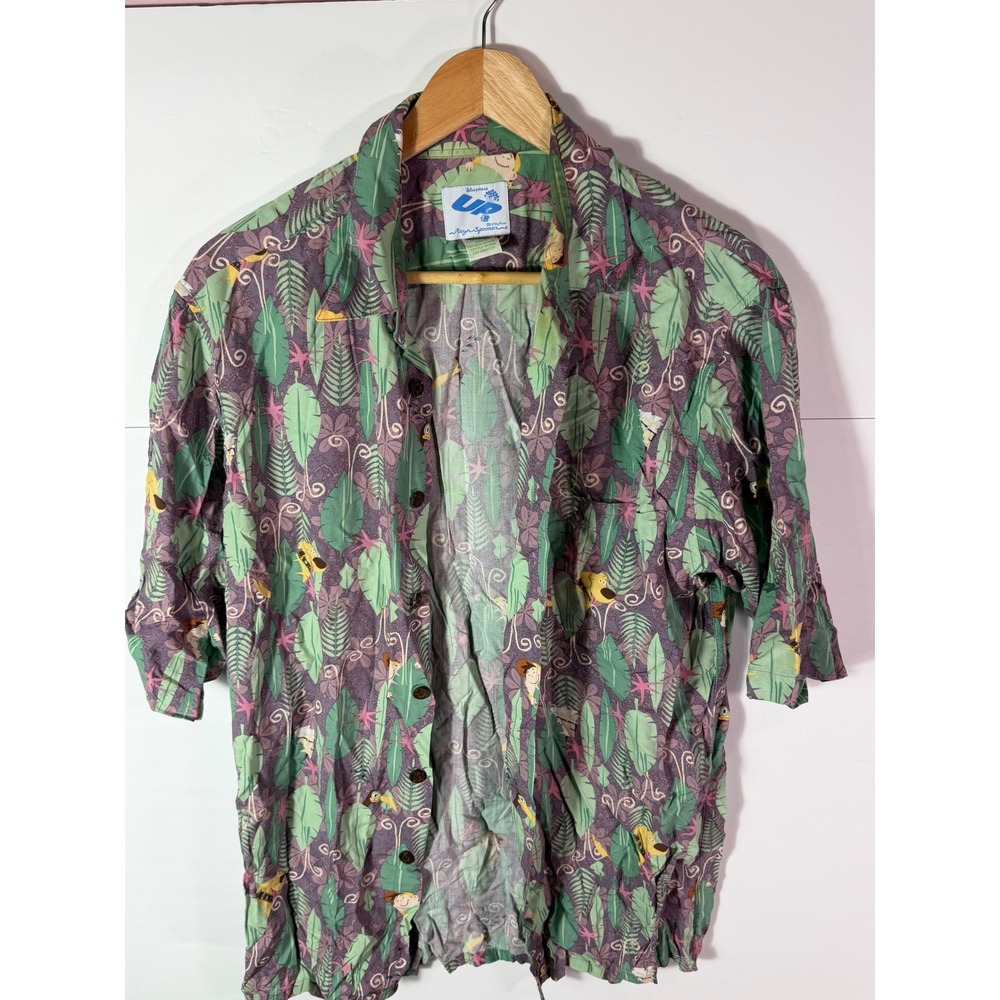 Reyn Spooner Disney Pixar Up Shirt Mens Large Purple Rayon Russell Dug Hawaiian
